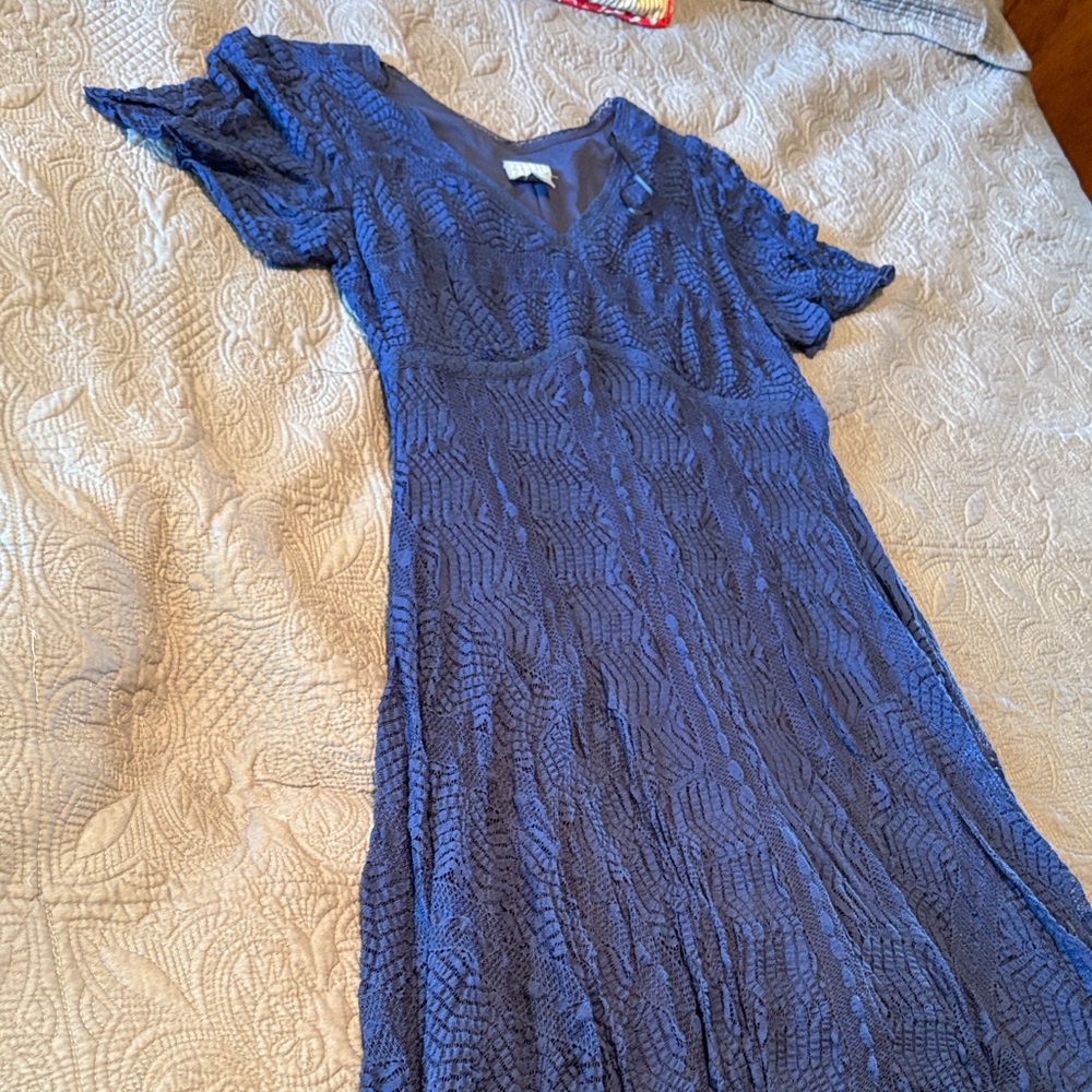 Rabbit Rabbit Rabbit Navy Textured Dress - Picture 3 of 4